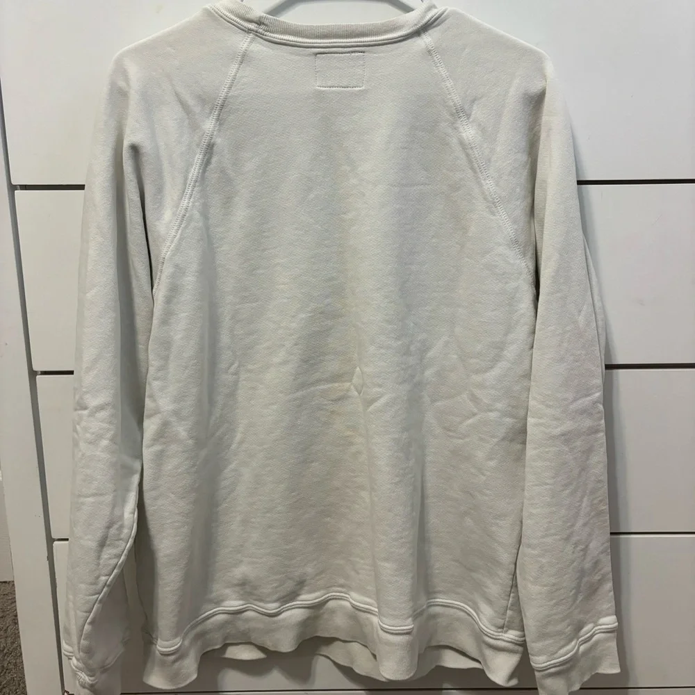 Women's Cream Sweatshirt with Green Print - Picture 3 of 6